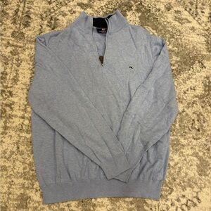Vineyard Vines Men's Sky Blue Zip-Up Sweater